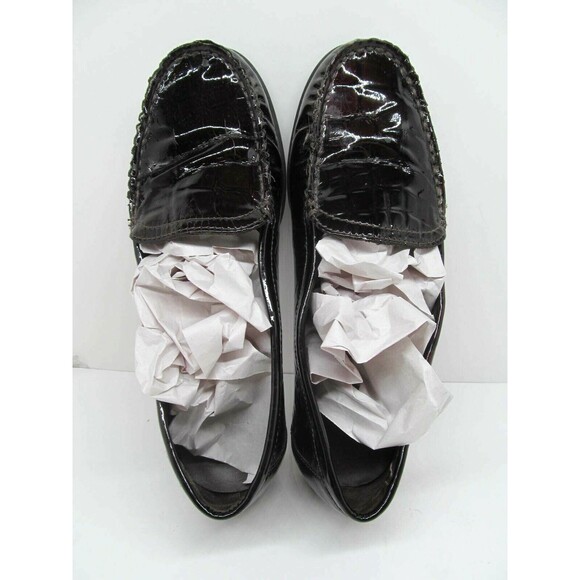 Clarks Bendables Brown Patent Moc Toe Croc Print Loafers Size US 8.5 M - Picture 8 of 12